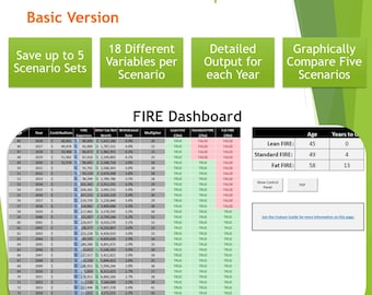 Excel FIRE Calculator - 2026 Roth IRA Conversion Optimizer Basic Version (Digital Download)
