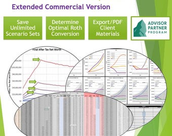 Excel Roth IRA Conversion Optimizer - 2026 Extended Commercial Version (Digital Download)