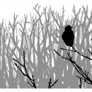 GCODE & SVG - Krähe Kunst für Laserschneiden / Cricut - Krähe im Wald