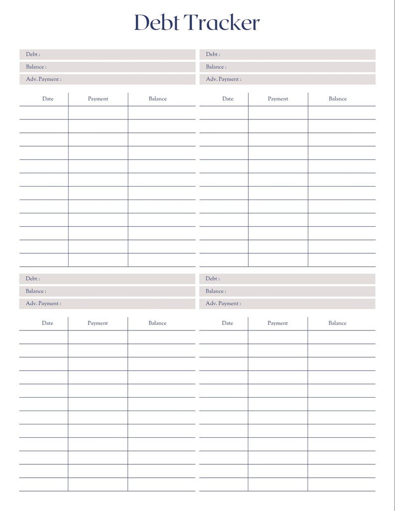 Debt Checklist.pdf Debt Payoff Tracker Printable | Manage Multiple Debts | Simple ...