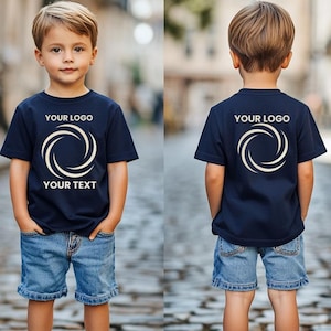 Custom Toddler T-Shirt with Front and Back Logo – Personalized Kids Tee with Your Design or Text, Custom Uniform, Event or Team Shirt
