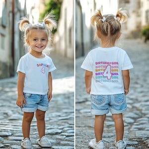 Personalized 4th Birthday Shirt, Girls Fourth Birthday Shirt, In My 4 Year Old TShirt, , 4 Year Old Girl, Custom Birthday Tee, 5100