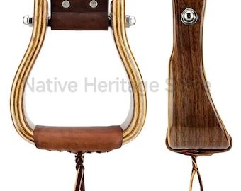 Handgemaakte offset houten stijgbeugels | Buckaroo westernzadeluitrusting