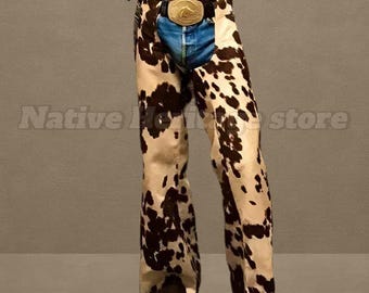 Handgemaakte rundleren chaps: Native Western rodeo-outfit