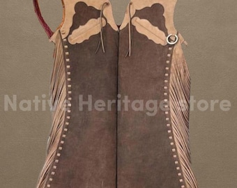 Chaparreras vaqueras de ante hechas a mano con flecos – Equipo vaquero personalizado