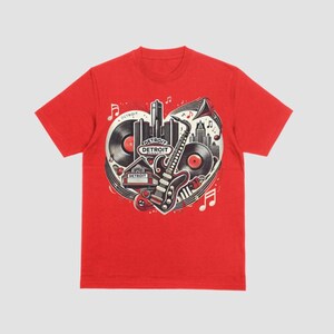 Motown Detroit Red Tee - Detroit Music Streetwear vibes