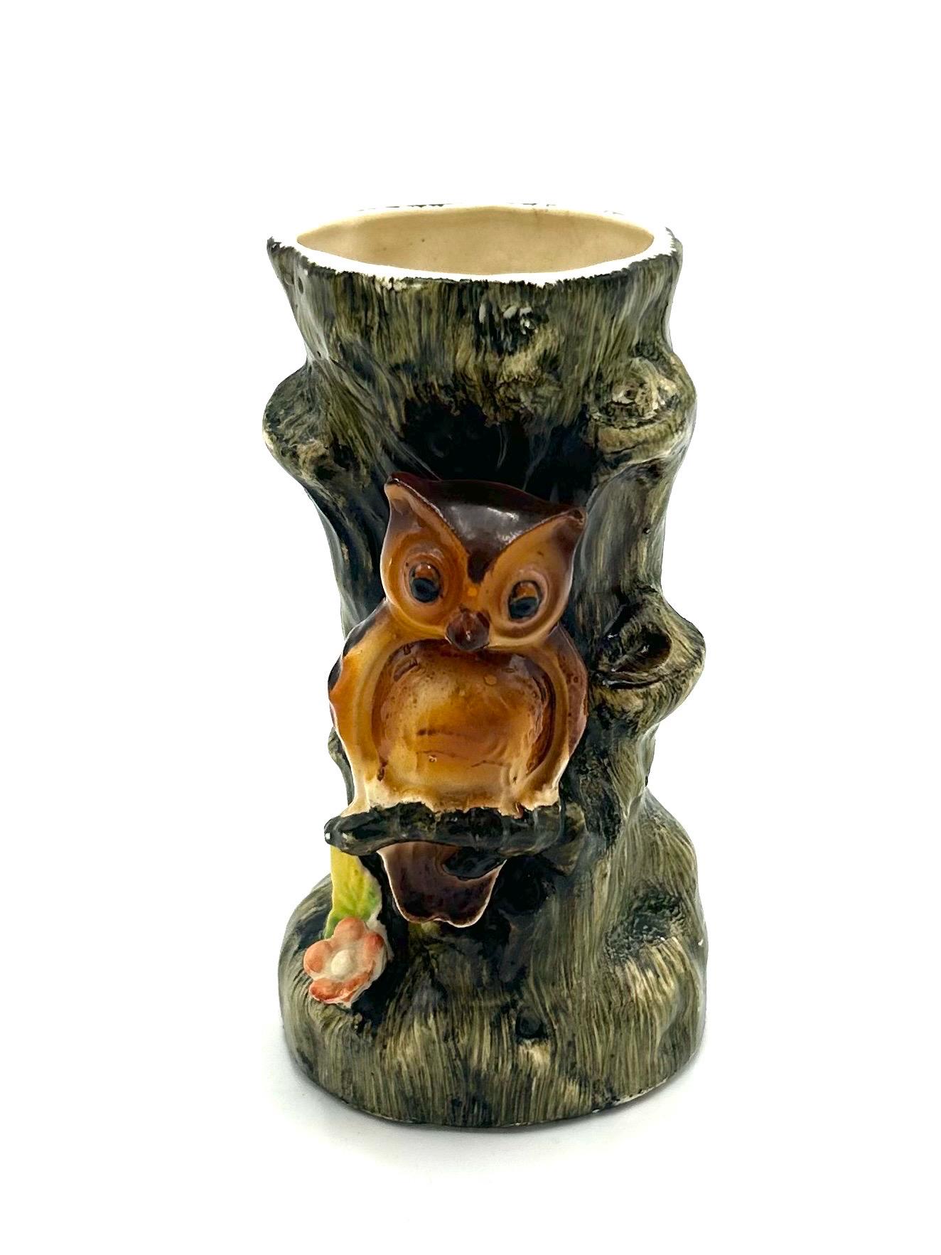 Handpainted Owl Vase - Vintage