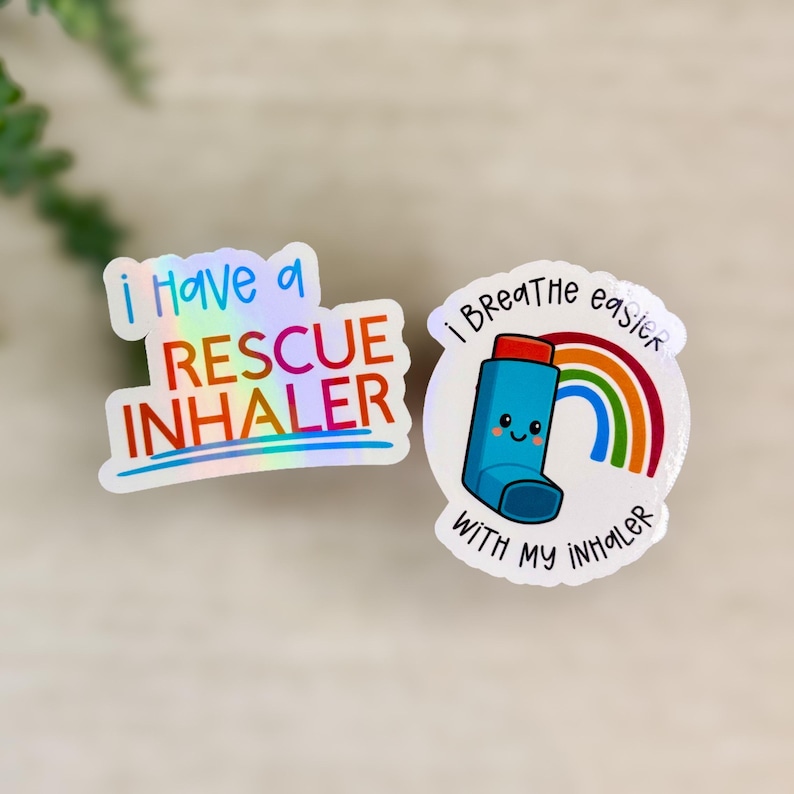 Asthma Inhaler Stickers: Waterproof Vinyl Decals - Medical Alert - Etsy
