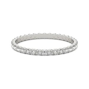Anillo apilable de plata de ley con moissanita Eternit: 2 mm