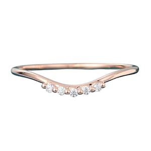 Moissanite Wedding Band 925 Sterling Silver Curved Wedding Ring Vintage Stacking Ring For Women Anniversary Promise Ring Gift For Her Friend