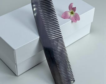 Handcrafted Black Bone Hair Comb, Wide Tooth, Antistatic Grooming