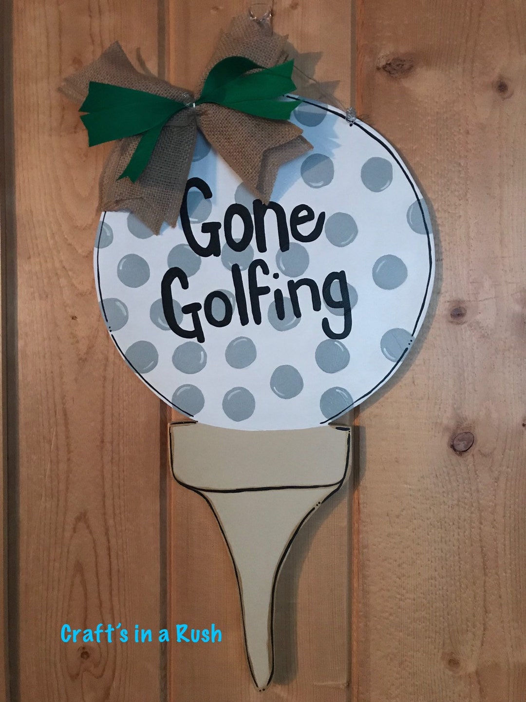 Golfing Door Hanger Sports Door Hanger Wooden Door Hanger Etsy