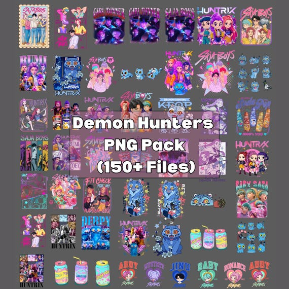 Kpop Demon Hunters Clipart Bundle, Huntrix PNG SVG (Digital Files)