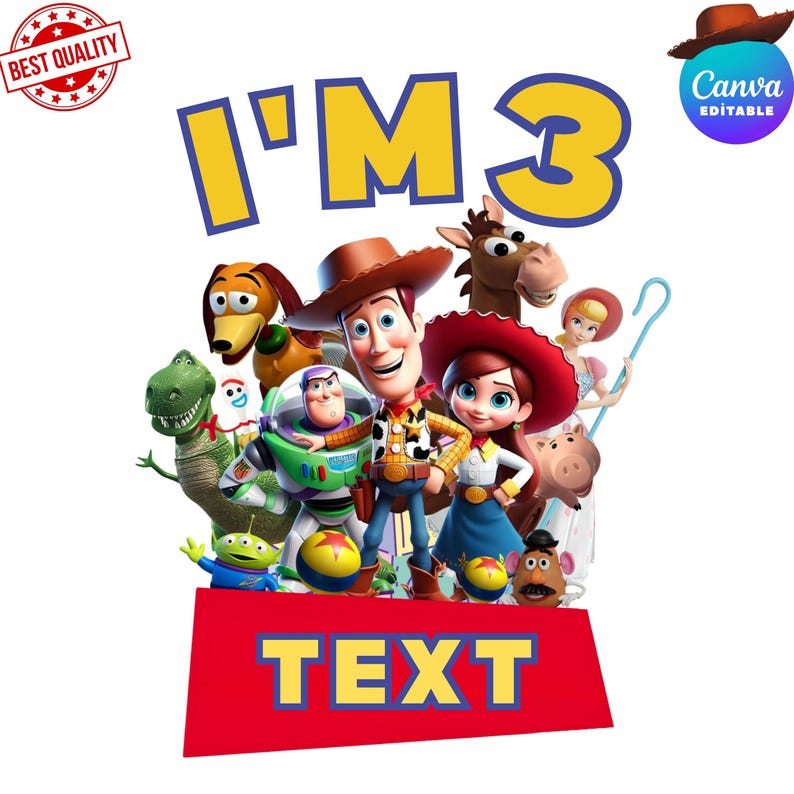 Toy Story Customs Logo Name, Logos Canva Template, Birthday Shirt ...