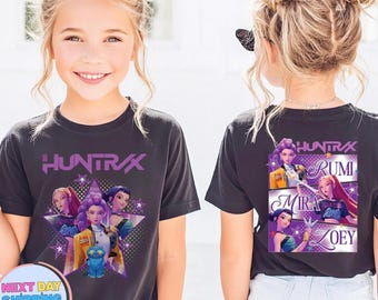 Huntrix T Shirt, Demon Hunters Shirt, Huntrix Girls T Shirt, Mira Rumi Joey Shirt, Demon Hunter Kids Shirt, Gift For Kpop Fan, Kpop Movie