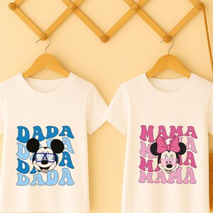 Comfort Colors® Mama Dada Mini Matching T-Shirt, Disney Family Matching Shirt, Minnie Mouse Mama Shirt, Mickey Dada Shirt