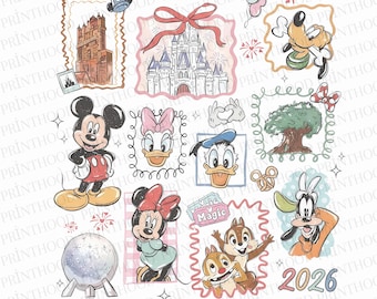 Retro Mickey And Friends Png, Disneyworld Mouse Head Png, Family Trip 2026 Png, Walt Disneyworld Tee, Instant Download