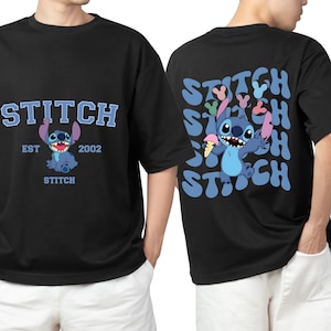 Disney Stitch Est. 2002 Shirt, Stitch T-Shirt, Cute Stitch Sweatshirt, Disney Hoodie, Stitch Front and Back Shirt, Stitch Disneyland Shirt