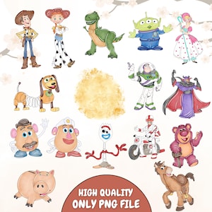 Toy Story Watercolor Png Clipart, Toy Story Png, Toy Story Characters  Png Files, Buzz Lightyear, Woody, Jessie, Digital File