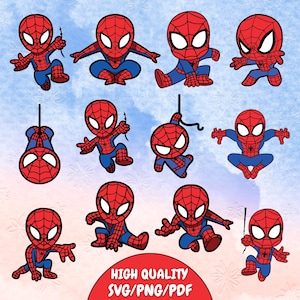 Spiderman Svg Bundle, Spiderman Clipart, Cut Files For Circut, Spiderman Silhouette, Spiderman Png, Spiderman Svg and Png, Digital File