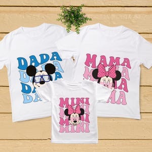 Comfort Colors® Mama Dada Mini Matching T-Shirt, Disney Family Matching Shirt, Minnie Mouse Mama Shirt, Mickey Dada Shirt, Gril Mini Shirt