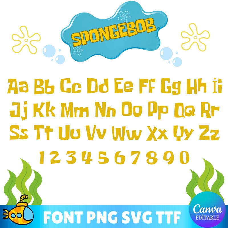 Spongebob Name Print - Etsy