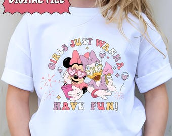 Minnie and Daisy Summer PNG, Girls Just Wanna Have a Fun,  Minnie Bestis Png, Digital Download