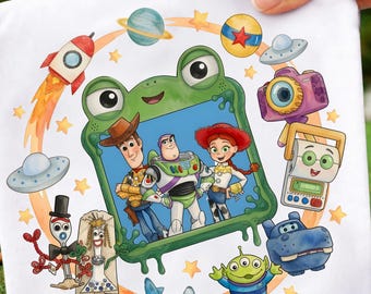Toy Story Friends Bundle Watercolor Clipart, Kids Birthday Party Theme Designs, Toy Story Cartoon Characters Png, Instant Download