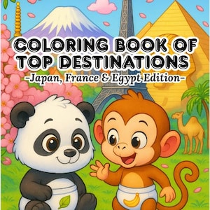 Livre de coloriage Top Destination Japon France Egypte Edition