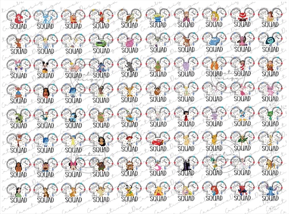 Magical Kingdom Characters Squad Png, Custom Family Vacation Png, Theme Park Family Squad Png, Family Matching Squad Png