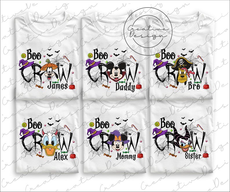 Custom Mickey & Friends Boo Crew Png, Disney Halloween Boo Crew Png, Disney Halloween Png, Disney Halloween Family Crew Png, Boo Crew Png