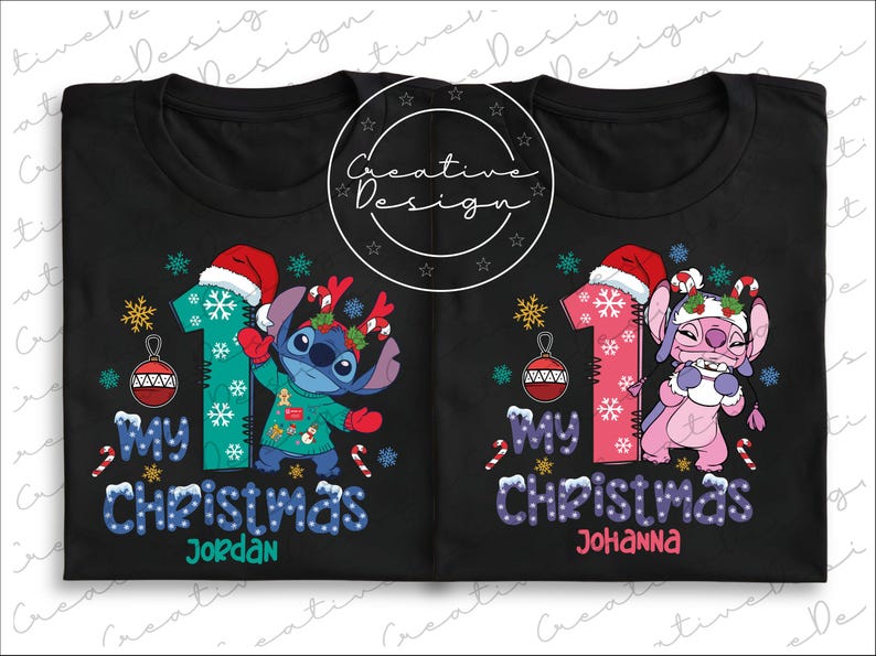Disney My First Christmas Stitch Png, Disney Stitch Christmas Png, Stitch My First Christmas Png, Disney Stitch Tee, My First Christmas Png