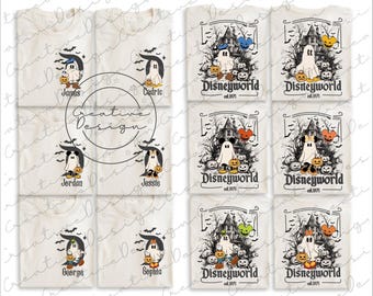 Retro Disneyworld Mickey & Friends Ghost Png, Disneyworld Est 1971 Png, Halloween Party Tee, Disney Halloween Trip, Disney Halloween Png