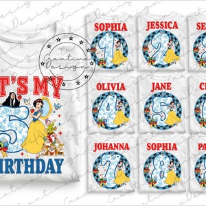 Disney Snow White Birthday Girl PNG, Snow White Birthday Png, Disney Princess Birthday Matching tee, Disneyland Princess Birthday Girl Png