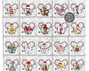 Disney Characters Christmas Png, Disney Very Merry Christmas Party Png, Mickey & Friends Christmas Svg, Disneyland Xmas Family Png