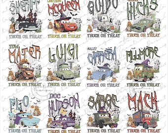 Retro Disney McQueen Halloween Png, Disney Cars Halloween Png, Disney Halloween Png, Halloween Party Png, Disneyland Family Halloween Png