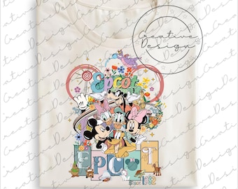 Mickey & Friends Epcot Center Since 1982 Png, Epcot Travel Around The World Png, Disney Epcot 2026 Png, Disney Family Matching Png