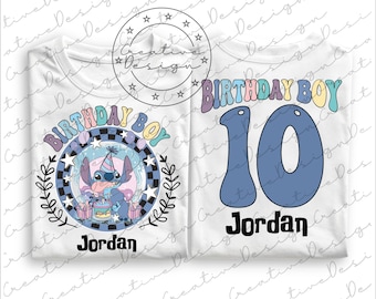 Custom Name Disney Stitch Birthday Boy PNG, Birthday Stitch Png, Disney Stitch Birthday Matching tee, Disneyland Stitch Birthday SVG
