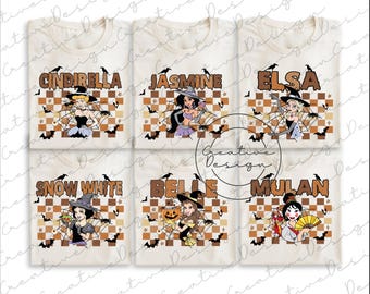 Retro Princess Halloween Png, Disney Princess Characters Halloween Png, Halloween Party Png, Disney Halloween Trip, Disney Halloween Png