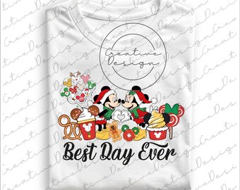 Disney Best Day Ever Mickey And Minnie Christmas Png, Disney Xmas Snack Party Png, Disney Besties Xmas Snack Svg, Disney Best Day Ever Png