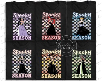 Disney Princess Spooky Season Png, Disney Matching Family Png, Spooky Season Halloween Png, Pumpkin Halloween Png, Disney Spooky Season Png
