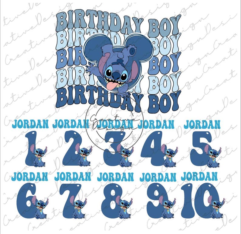 Disney Stitch Birthday Boy Png, Disney Stitch Birthday Boy Png, Stitch Birthday Png, Disney Stitch Bday Boy Png, Disney Stitch Besties Png