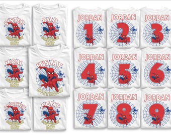 Custom Spiderman Its My Birthday Png, Spiderman Birthday Boy Png, Spidey Birthday Png, Birthday Family Matching Png, Spider Birthday Boy Png