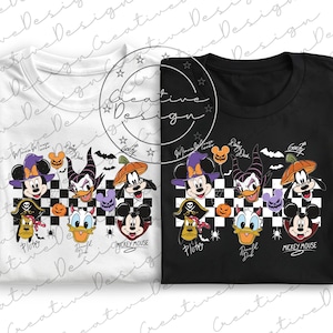Retro Mickey and Friends Halloween Png, Disney Characters Halloween Png, Halloween Party Png, Disney Halloween Trip, Disney Halloween Png