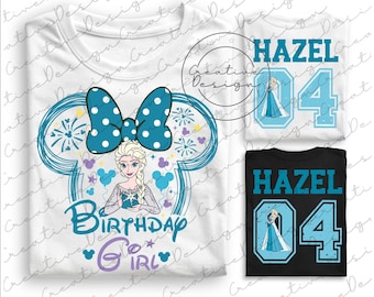 Disney Princess Birthday Girl Png, Disney Birthday Girl Png, Princess Elsa Birthday Png, Disney Princess Tee, Princess Elsa Besties Png