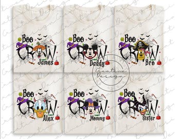 Custom Mickey & Friends Boo Crew Png, Disney Halloween Boo Crew Png, Mickey Ghost Halloween Png, Disney Halloween Family Png, Boo Crew Png