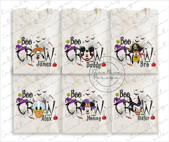 Custom Mickey & Friends Boo Crew Png, Disney Halloween Boo Crew Png, Mickey Ghost Halloween Png, Disney Halloween Family Png, Boo Crew Png