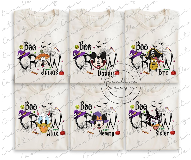 Custom Mickey & Friends Boo Crew Png, Disney Halloween Boo Crew Png, Disney Halloween Png, Disney Halloween Family Crew Png, Boo Crew Png