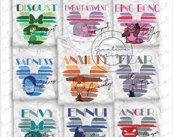 Disney Inside Out Head Png, Inside Out 2 Family Matching Png, Lęk Png, Walt Disney Trip Png, Inside Out 2 Png, Inside Out 2 Family Png