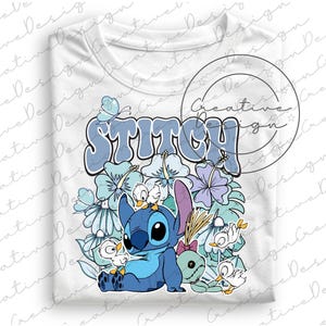 Disney Stitch Floral Png, Stitch Scrump PNG, Disneyland Coquette PNG, Disneyland Stitch Vacation Png, Disney Stitch Png, Stitch Birthday Png
